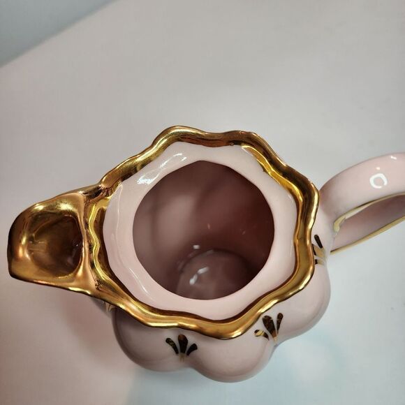 Leneige Vintage Pink and Gold Porcelean Tea Set With Purple Violets - Picture 9 of 16